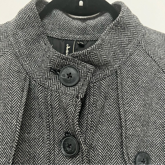 Dark Grey Herringbone Cape Single-breasted button Women's Size L/XL - Picture 4 of 10